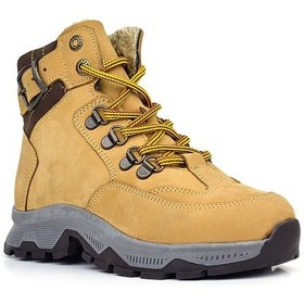 Resim Rakerplus Hakiki Deri Taba Bağcıklı Fermuarlı Trekking Çocuk Bot Taba 