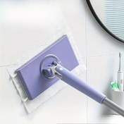 Resim 1-Tık Otomatik Kir Dağıtan Uzatmalı Saplı Temizlik Bezi - Eller Serbest, Banyo, Mutfak, Salon ve Dış Mekanlar İçin - Yaşlılar, Engelliler ve Yoğun Ev İçi Kullanım için Pratik Zemin Temizleme Bezi 