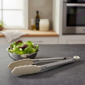 Resim Hype Store Mutfak Maşası Yemek Izgara Salata Barbekü Kızartma Maşası, Isıya Dayanıklı Paslanmaz Çelik Saplı Sil 
