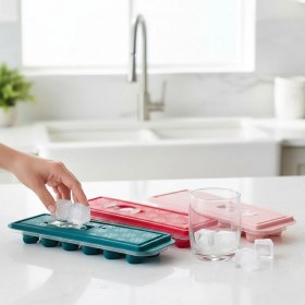 Resim Hepta Collection 2 Adet Silikon Tabanlı Buzluk, 12'li Buz Kalıbı, Pratik ve Esnek Silikon Tabanlı Buzluk Seti - Içece 