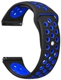 Resim GPACK Amazfit Bip U ile uyumlu Kordon Kayış Delikli Silikon 20/nkn, Siyah - Mavi 