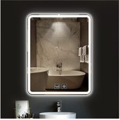 Resim GLOBAL LED MIRROR 75x105 cm Dokunmatik Tuşlu Buğu Çözücü Ledli Banyo Aynası Dekoratif Ayna 