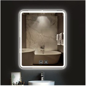 Resim GLOBAL LED MIRROR 75x105 cm Dokunmatik Tuşlu Buğu Çözücü Ledli Banyo Aynası Dekoratif Ayna 