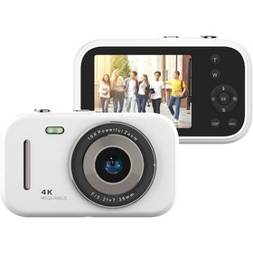 Resim Samdoo Beyaz 4k Dijital Fotoğraf Makinesi - 48mp Çift Kameralı, 2.8" Ips Ekran, 16x Zoom, Fotoğraf/video Çekimi, Dahili Li-poly Batarya 