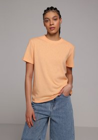 Resim Regular Fit Yuvarlak Yaka Düz Kadın Turuncu Kısa Kol Tişört Colin's