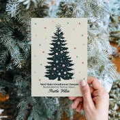 Resim Yılbaşı Çam Süsleri Temalı Kişiye Özel Kartpostal 
