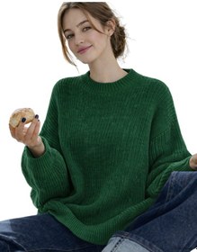 Resim Trikonova Oversize Triko Kazak Yeşil 