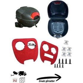 Resim Motosiklet Ses Sistemi İçin Boş Çanta Ve Hazır Kalıp Seti İçi Kırmızı + Vida Seti 