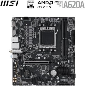 Resim MSI PRO A620AM-G EVO WIFI AM5 DDR5 7200MHZ(OC) ARGB HDMI VGA 2XM.2 USB 5 GBPS 2.5G LAN WIFI 6E MATX 