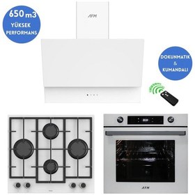 Resim Ferre Ve AFM Tech LN386 + FM7701 + FM3401 Formw Turbolu Beyaz Dijital Ankastre Set 