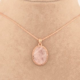 Resim Deniz Doğal Taş Sertifikalı Pembe Kuvars Orjinal ( Taşlar) Doğaltaş Kolye Ucu Gümüş Zincir Dahil 