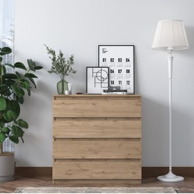 Resim Rani Mobilya Rani BE102 Şifonyer 4 Çekmeceli Yatak Odası Bebek Odası Sepet Ceviz 91 x 80 Cm 