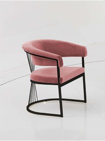 Resim Rozexi Rio Çay Seti Tekli Koltuk Sandalye Berjer Oturma Odası Kafe Antre Hol Ofis Siyah Metal 