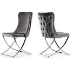 Resim Bera Elit Ayak Gamze Sandalye Gri 