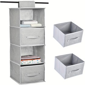 Resim Asılı Raf Dolap Depolama Organizatörü Çıkarılabilir Çekmecelerle, Askı Giysi Organizatörü ve Bebek Kazak Kot Gömlek için Depolama, Yurt Odası Kreş Rv Odası, Çocuklar için Dolap Askı Aksesuarları, Noel, Cadılar Bayramı, Şükran Günü Hediyesi 