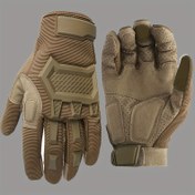Resim Yetişkinler için 1 Çift Tam Parmak Dokunmatik Ekran Eldiveni - Mikrofiber, Nefes Alabilir Delikli Tasarım, Ayarlanabilir Cırt-cırt Kayışlı Kapatma, Kahverengi, Dış Aktiviteler İçin İdeal, El Eldivenleri 