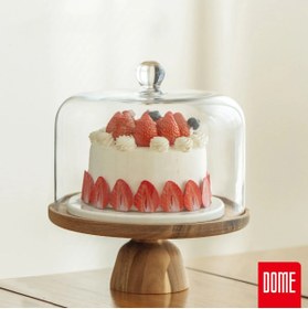 Resim MİEN Mien Akasya&Cam Düz Model Ayaklı Pasta Standı Büyük 