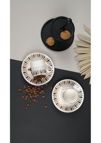 Resim Porser Pera Siyah Kahve Fincan Takımı 80cc 2 Kişilik 4 Parça Çok Renkli 