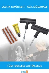 Resim Acil Durum Lastik Tamir Seti 3 Adet Fitil İle Kolay Kullanım 1 Adet 