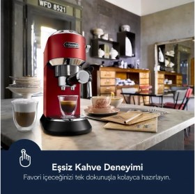 Resim De'longhi Dedica Manuel Espresso Makinesi EC 685.R Aroma Uyumlu Kapsül Kahve Premium Tat Deneyimi 