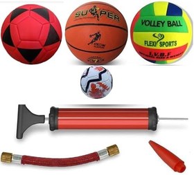 Resim AEE® Basketbol Topu No 7 + 3’lü Mini Pompa Seti - Indoor Outdoor Dayanıklı Basketbol Topu Şişirme Pompalı Set (Karışık Renk Ve Model) 