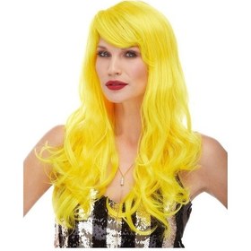Resim Sarı Renk Uzun Dalgalı Parti Peruğu 