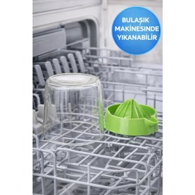 Resim Medushop 300 ml Manuel Narenciye Sıkacağı Bpa Free Cam Hazneli Limon Portakal Sıkacağı Yeşil 