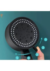 Resim Rudi Turbo 5 Fonksiyonlu Pervaneli El Duş Başlığı Siyah 