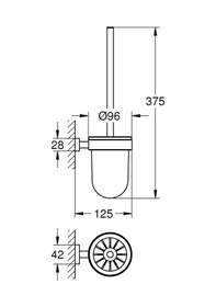 Resim Grohe Eurocube Tuvalet Fırçası Banyo Aksesuarı - 40513001 