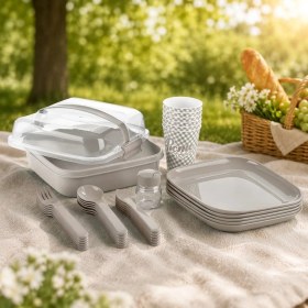 Resim Titiz Piknik Seti 6 Kişilik Kamp ve Bahçe Seti - 32 Parça 