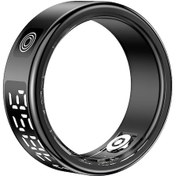 Resim Akıllı Yüzük Rs08 5atm Su Geçirmez Sağlık Fitness Bt5.1 Çoklu Spor Modları Black 11 9 