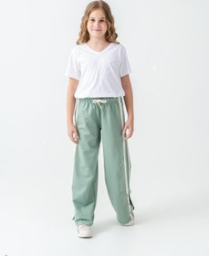 Resim Mışıl Kids Yanlar Grogren Şeritli Paçalar Çıtçıtlı Kız Çocuk Eşofman Alt 