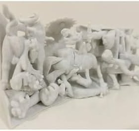 Resim hivhestın Picasso Guernica 3D Baskı Heykel | Tarihi Sanat Eseri Minyatür Dekoratif Obje Beyaz 