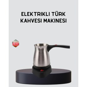Resim AyrStore Elektrikli Türk Kahvesi Cezvesi 800W Kablosuz Döner Tabanlı 