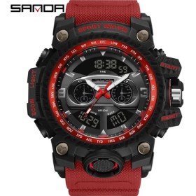 Resim Hanyang 3153 Kırmızı Sanda Erkek Saatler Spor Askeri Kuvars Izle 50 M Su Geçirmez Çift Ekran Dijital Kol Saati Erkek Relogio Masculino 3153 (Yurt Dışından) 