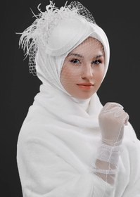 Resim Vintage Fransız Stil Şapka - File Tül Detaylı Zarif Tasarım - Siyah 
