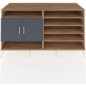 Resim Kronos Konsol 7 Raflı 2 Kapaklı 176x59x99 Çam-antrasit/aytaşı Çam-antrasit/aytaşı 