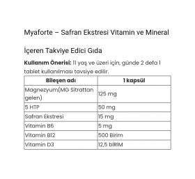 Resim Revıon Myaforte Safran Eki Vitamin Ve Mineral İçeren Takviye Edici Gıda 
