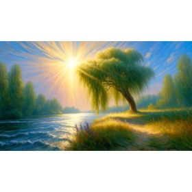 Resim Venspor Güneşli Manzara Arkaplan Doğanın Büyüleyici Işıkları 200 x 150 cm Fon Duvar Örtüsü 