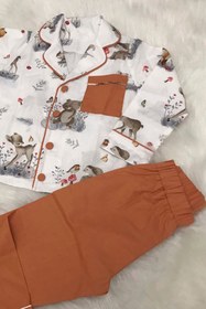 Resim The Soft Concept Çocuk Pijama Takımı Pamuklu Poplin - Kahverengi Orman 