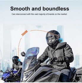 Resim Bluetooth Motosiklet İnterkom Kask Kulaklık Bt5.3 Kablosuz 300m Single Pack 1pcs 