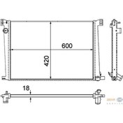 Resim BEHR 8MK376754-591 Radyatör Mini R55 R56 R57 R58 R60 R661 Mini Cooper 06- Ac - Klimasız - Mek 600×420×18 