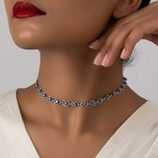 Resim Vintage Boho Nazar Boncuğu Kolye Kadınlar için, 14K Altın Kaplama Bakır, Günlük ve Hediyelik Durumlar, Mozaiksiz, Tüm Mevsimler - 1 Adet 