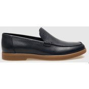 Resim Hakiki Deri Lacivert Erkek Günlük Ayakkabı - 39 