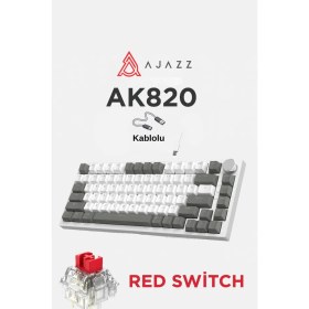 Resim Ajazz AK820 Kablolu Mekanik Oyun Klavyesi , Beyaz Işıklı, Beyaz-Gri, 82 Tuş, Hot Swap, Anti Ghosting 