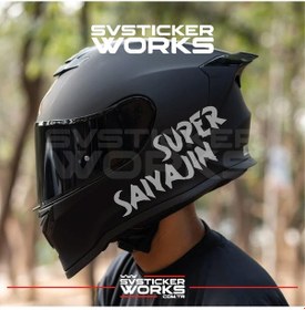 Resim Super Saiyajin Yazılı Kask Sticker Tüm Kasklar Uyumlu Tek Yön 1 Adet Gri 