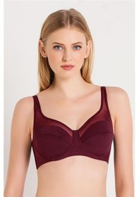 Resim Magic Form 3983 Kadın Tül Detaylı Toparlayıcı Sütyen-bordo Bordo 