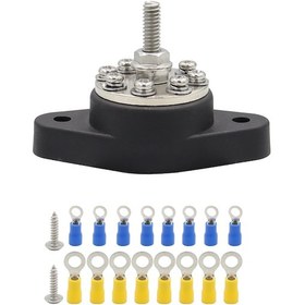 Resim 1/4 İnç M6 Rv Yat 2 M5x20 Vidalı 8 Terminal Saplaması + 16 Adet Terminal Siyah 