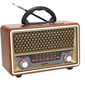 Resim FM Radyo Nostaljik Görünümlü Ahşap Radyo Bluetooth Hoparlör Meier M-157BT Kemai