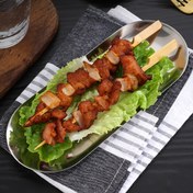 Resim Çok Yönlü Paslanmaz Çelik Oval Servis Tabağı - Cilalı Yüzey, Atıştırmalıklar & Tatlılar için Yığılabilir, Ev ve Restoran Kullanımı için Mükemmel 